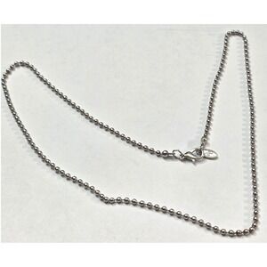 Adult Jewels 20" Ball Chain Necklace Silver Tone Lobster Clasp Rugged Unisex Y2K